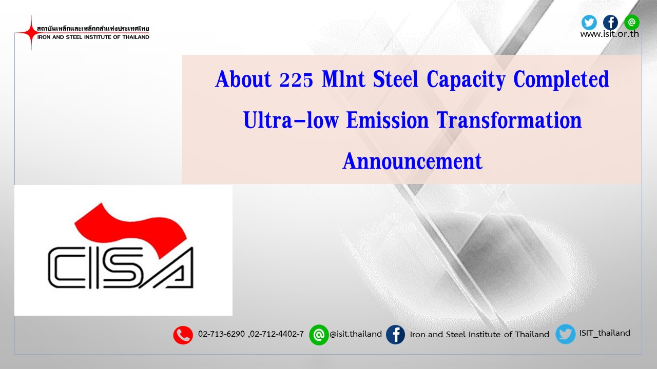 About 225 Mlnt Steel Capacity Completed Ultra-low Emission Transformation Announcement